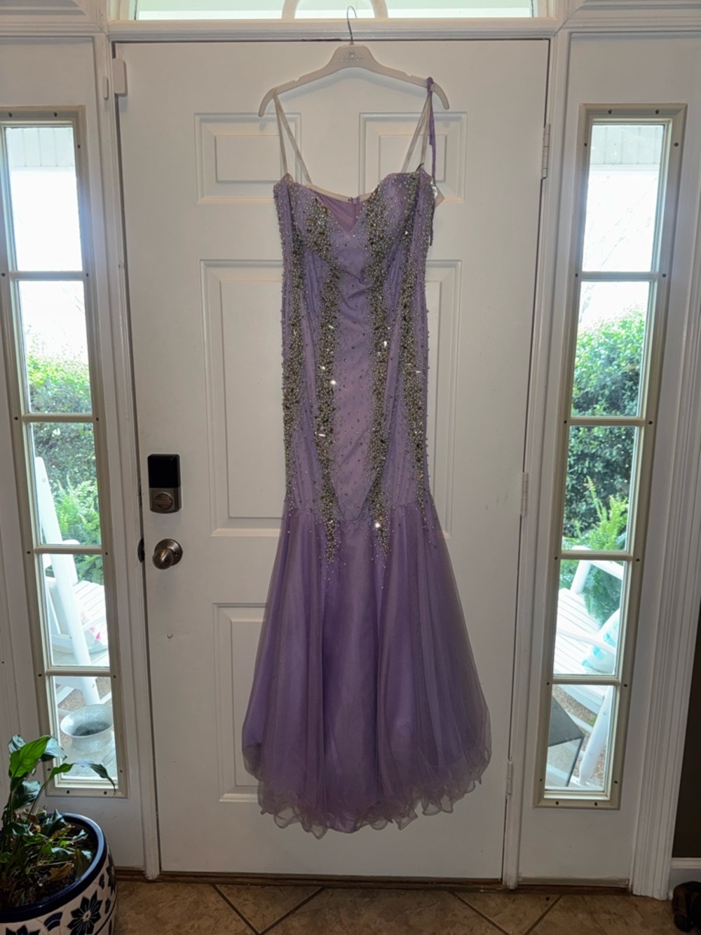 Terani Couture Lilac Beaded Mermaid Gown